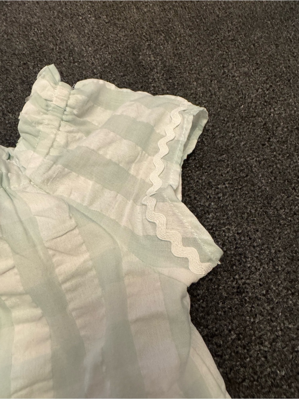 Btween Girls Light Mint Green Gingham Ric Rac Top & Skort Set - Size 7 - Picture 3 of 11